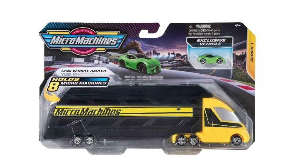 MICRO MACHINES VEHICLE HAULER YELLOW ASSORTMENT - Toyworld Frankston