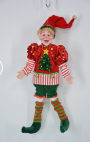 45CM POSABLE ELF RED, GREEN & WHITE - Toyworld Frankston