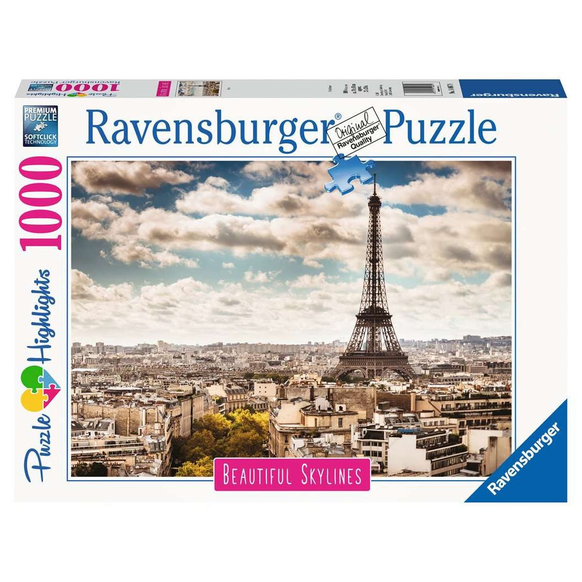 RAVENSBURGER  140879 - BEAUTIFUL SKYLINES - PARIS 1000 PIECE PUZZLE - Toyworld Frankston