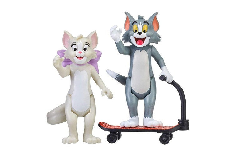 Tom & Jerry Skateboarding Tom & Toots 3 Inch Figure 2 Pack - Toyworld Frankston