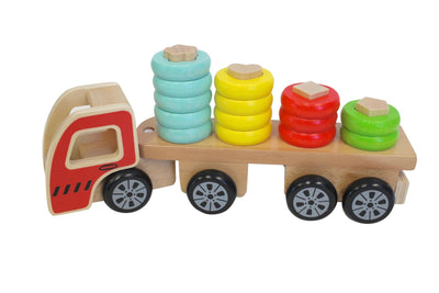 DISCOVEROO SORT N STACK TRUCK SORT N STACK WOODEN TRUCK - Toyworld Frankston
