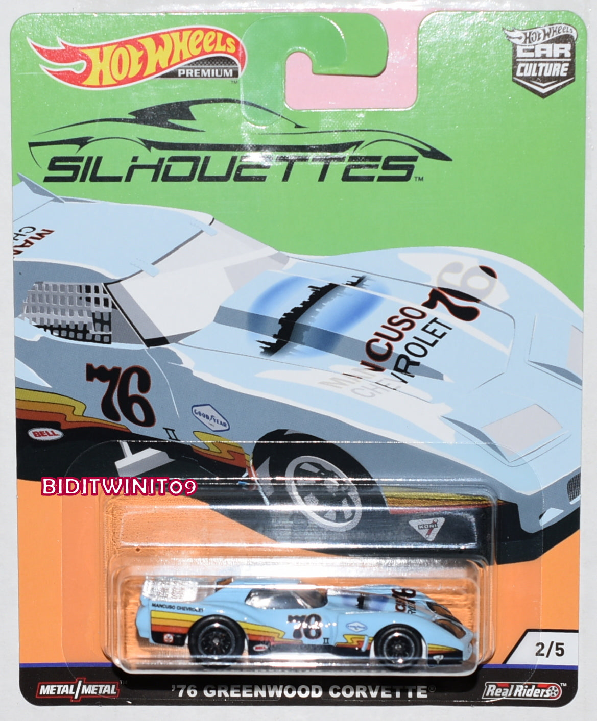 HOT WHEELS CAR CULTURE - '76 GREENWOOD CORVETTE - Toyworld Frankston