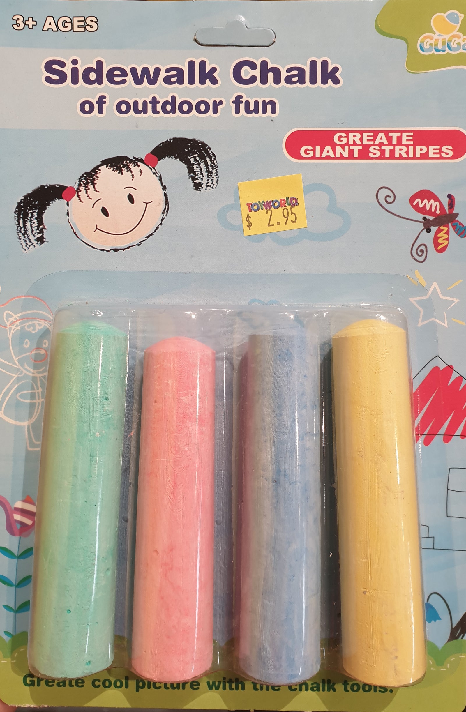 4 PACK LARGE COLOUR CHALK | Toyworld Frankston | Toyworld Frankston