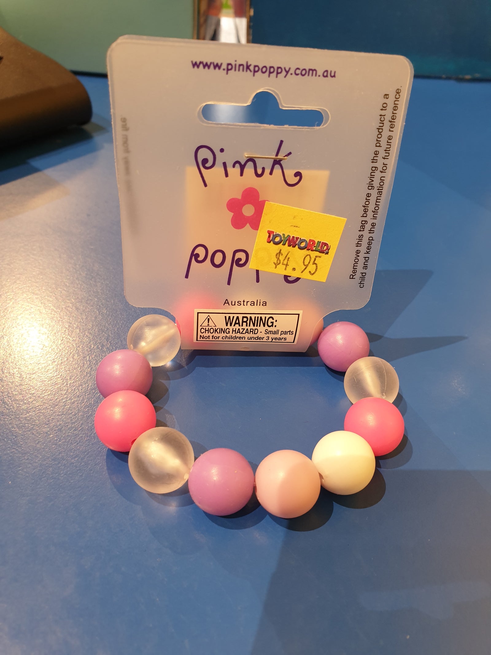 PINK POPPY FUNKY LARGE BEAD BRACELET - Toyworld Frankston