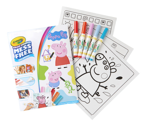 CRAYOLA COLOUR WONDER MESS FREE PEPPA PIG - Toyworld Frankston
