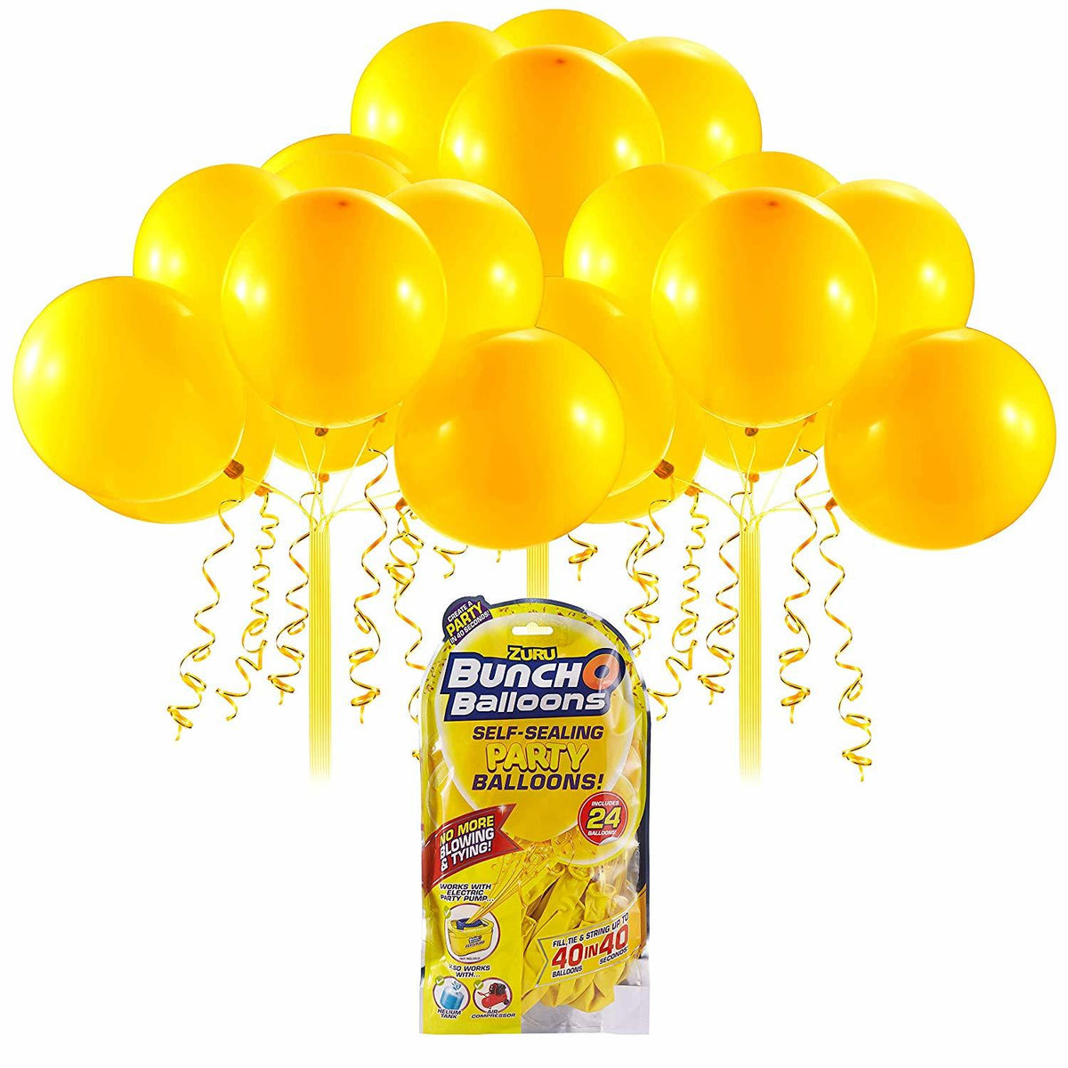 ZURU BUNCH O BALLOONS SELF SEALING PARTY BALLOONS 24 PACK YELLOW - Toyworld Frankston