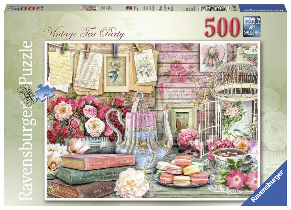 RAVENSBURGER - VINTAGE TEA PARTY PUZZLE 500PC - Toyworld Frankston