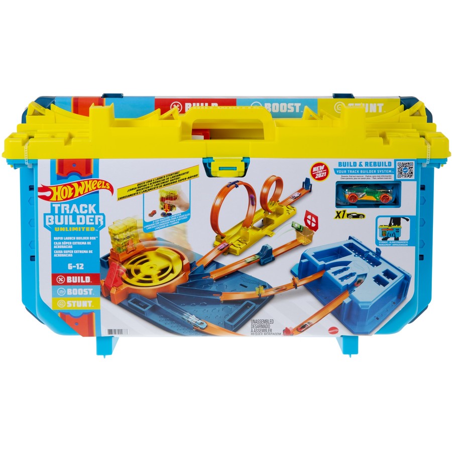 HOT WHEELS TRACK BUILDER UNLIMITED - RAPID LAUNCH BUILDER BOX - Toyworld Frankston