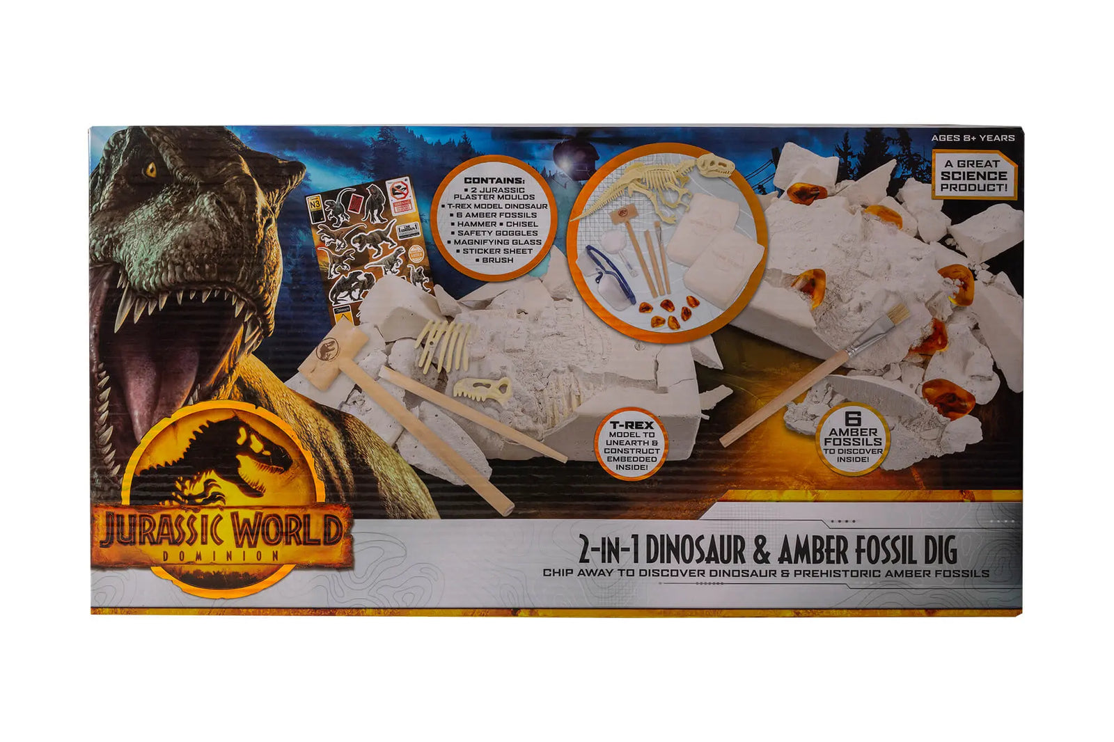 JURASSIC WORLD 2 IN 1 DINOSAUR & AMBER FOSSIL DIG - Toyworld Frankston