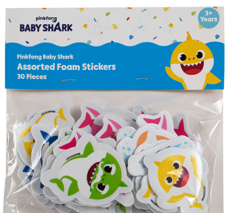 BABY SHARK 30PC FOAM STICKERS - Toyworld Frankston