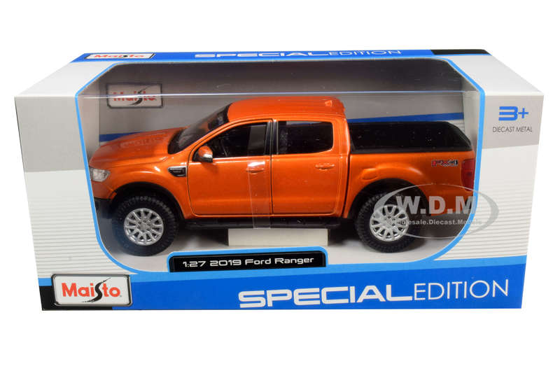 MAISTO 1:27 2019 FORD RANGER 4 DOOR CAB ORANGE DIECAST MODEL