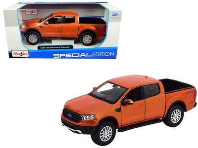 MAISTO 1:27 2019 FORD RANGER 4 DOOR CAB ORANGE DIECAST MODEL