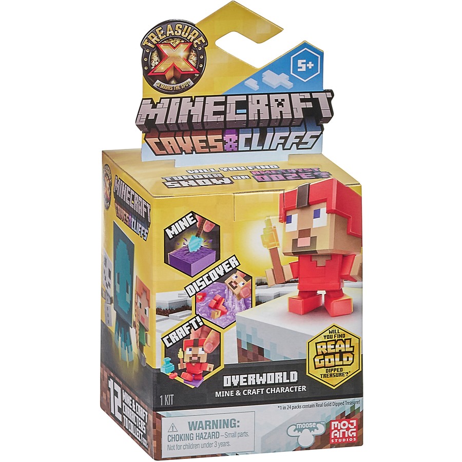 TREASURE X MINECRAFT OVERWORLD CAVES & CLIFFS MINE & CRAFT CHARACTER - Toyworld Frankston