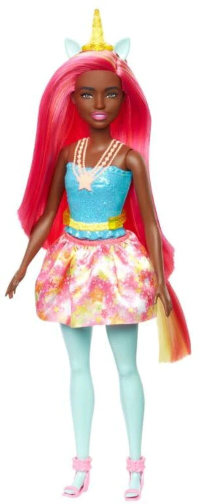 BARBIE DREAMTOPIA CORE UNICORN BLUE TOP AND PASTEL SKIRT - Toyworld Frankston