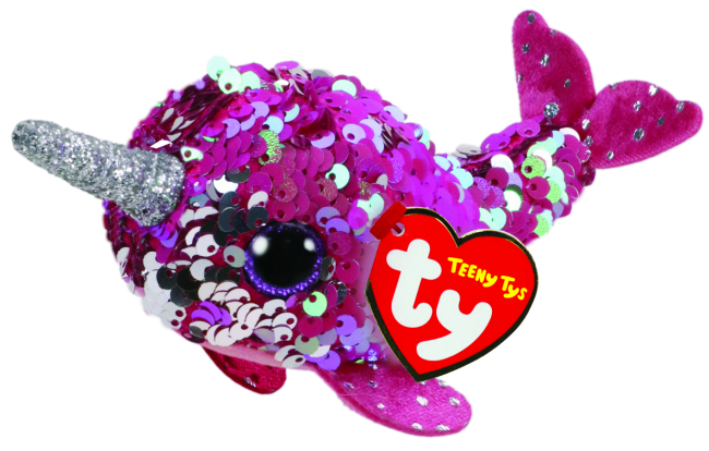 TEENY TYS BEANIE BOO SEQUIN - NELLY NARWHAL - Toyworld Frankston