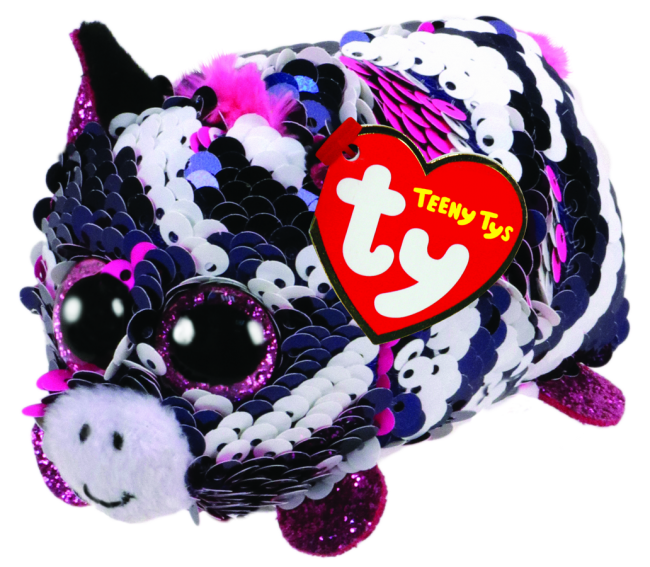 TEENY TYS BEANIE BOO SEQUIN - ZOEY PINK ZEBRA - Toyworld Frankston