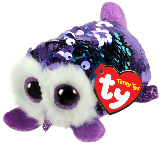 TEENY TYS BEANIE BOO SEQUIN - MOONLIGHT OWL - Toyworld Frankston