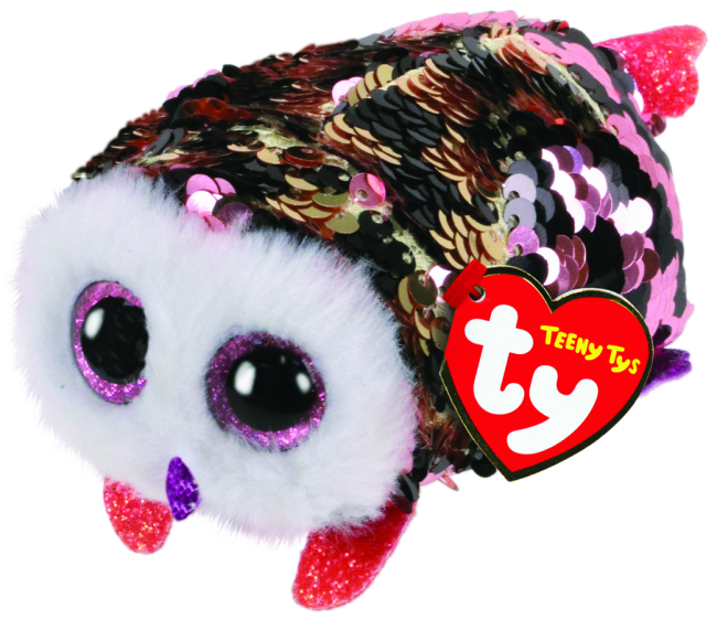 TY TEENY TYS BEANIE BOO SEQUIN - CHECKS OWL - Toyworld Frankston