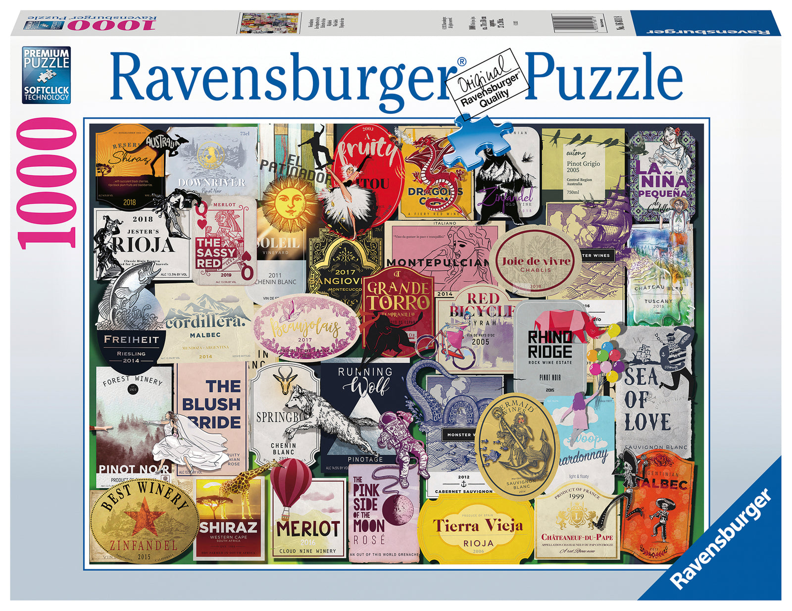 RBURG - WINE LABELS 1000 PC PUZZLE - Toyworld Frankston