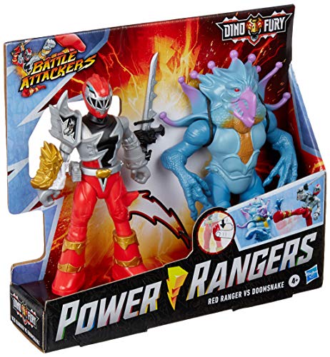 POWER RANGERS  Dino Fury Battle Attackers Red Ranger vs. Doomsnake - Toyworld Frankston