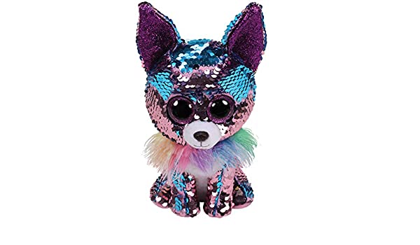 SEQUINS YAPPY BLUE PURPLE CHIHUAHUA MEDIUM | TY BEANIES | Toyworld Frankston