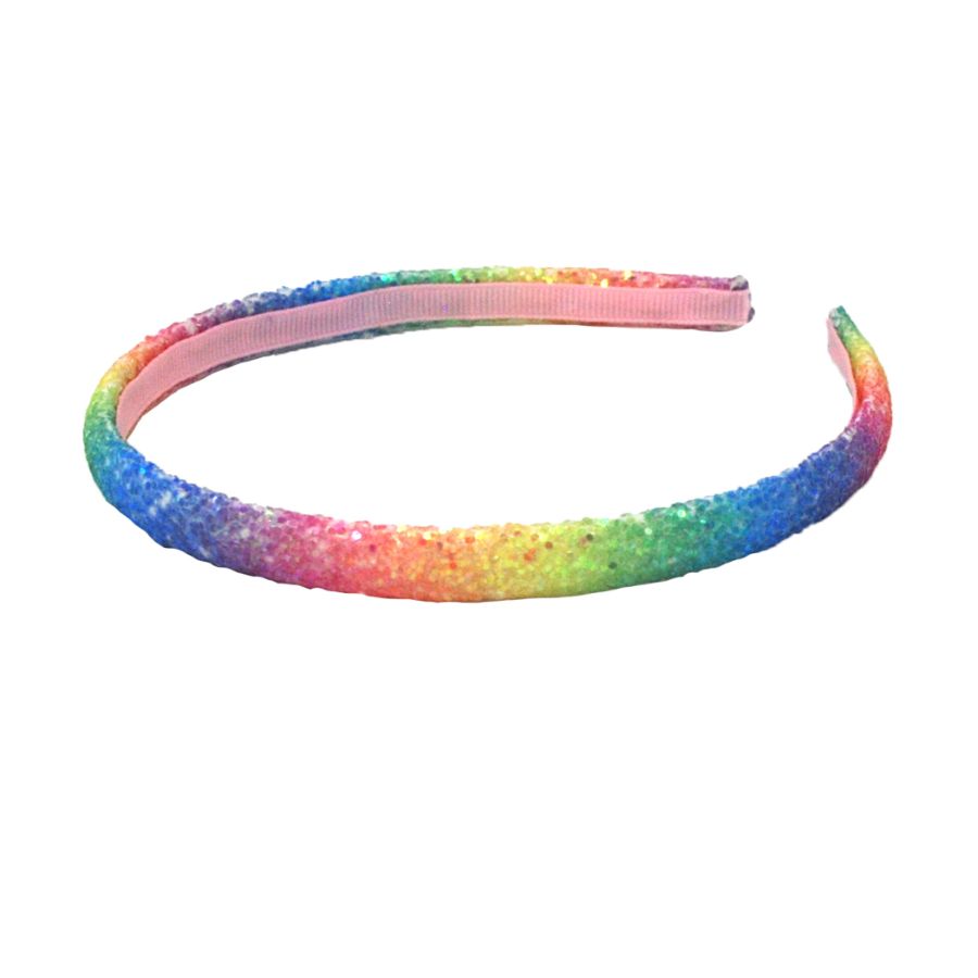 RAINBOW NARROW CHUNKY GLITTER HEADBAND - Toyworld Frankston