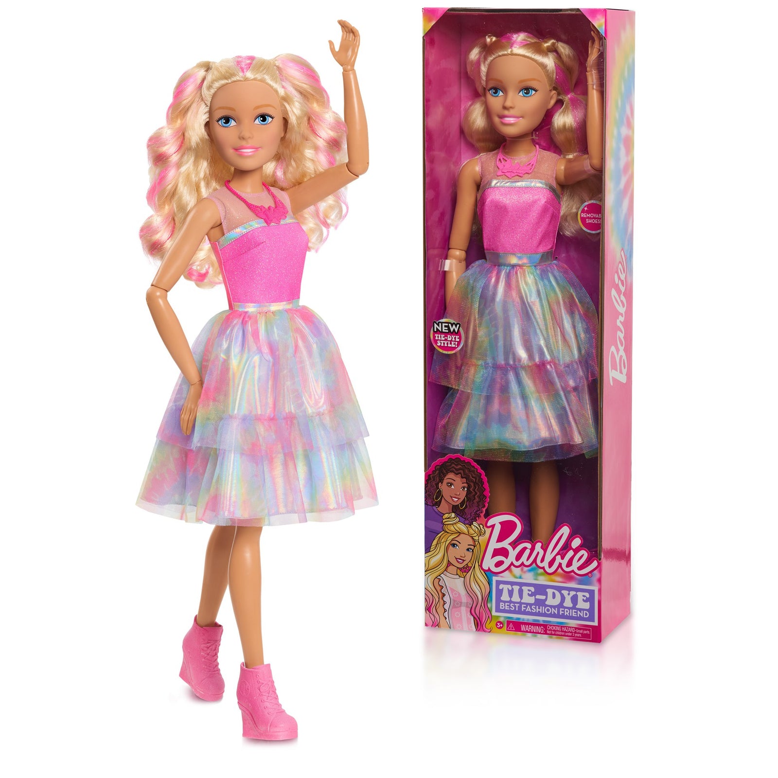 BARBIE 28 INCH DOLL - TIE DYE BEST FASHION FRIEND - Toyworld Frankston