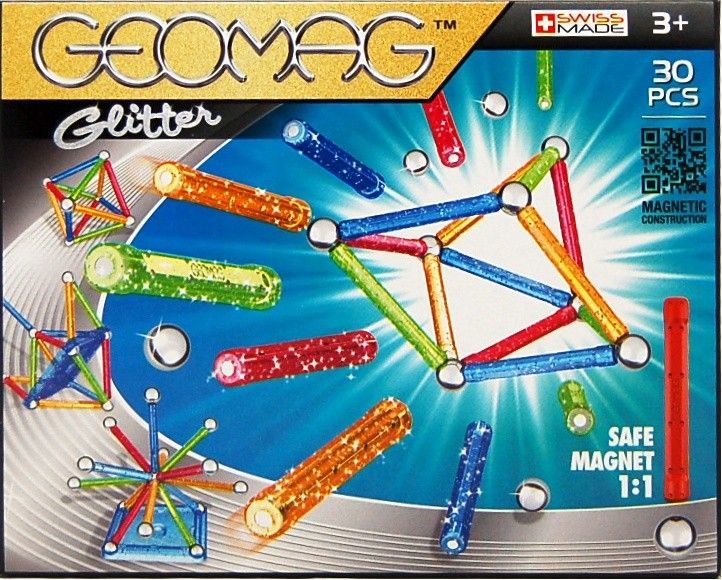GEOMAG PANELS GLITTER 30 PCS - Toyworld Frankston