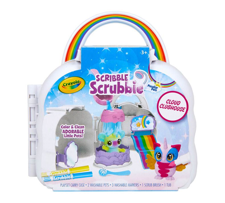 CRAYOLA SCRIBBLE SCRUBBIE PECULIAR PETS CLOUD CLUBHOUSE SET - Toyworld Frankston