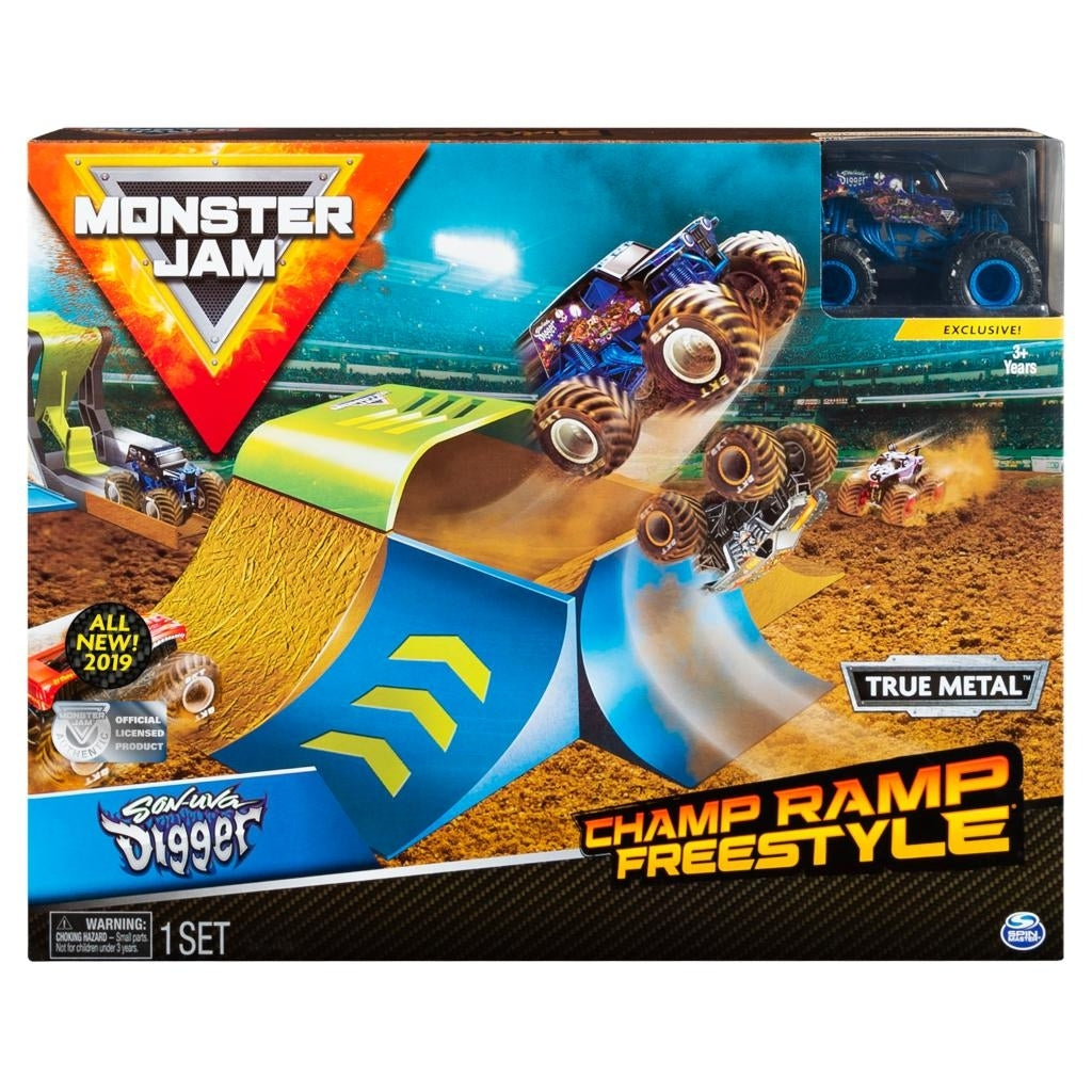 MONSTER JAM CHAMP RAMP FREESTYLE PLAYSET - Toyworld Frankston