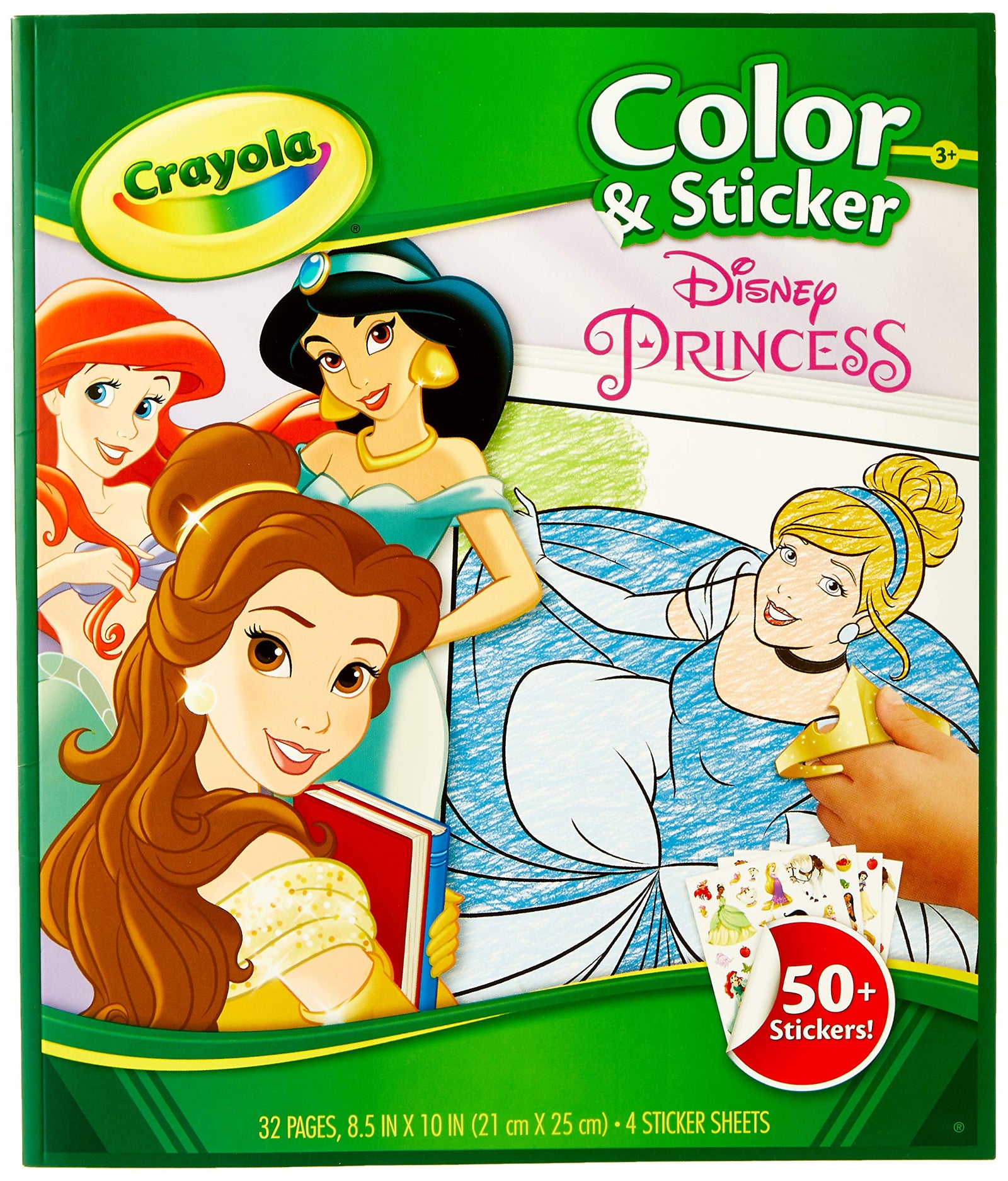 CRAYOLA COLOR & STICKER BOOK DISNEY PRINCESS NEW - Toyworld Frankston