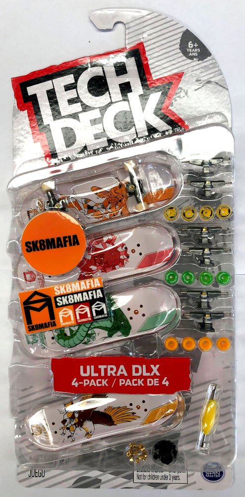 TECH DECK 96MM FINGERBOARD 4 PACK -SK8MAFIA - Toyworld Frankston