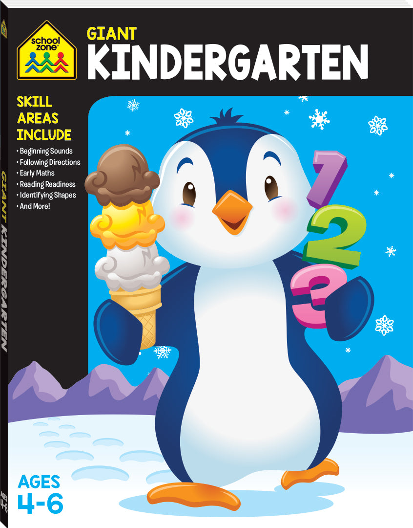 SCHOOL ZONE KINDERGARTEN GIANT WORKBOOK - Toyworld Frankston