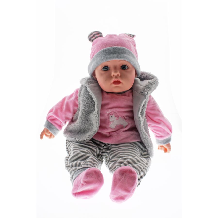 BABY DOLL SOPHIA PINK/GREY - Toyworld Frankston