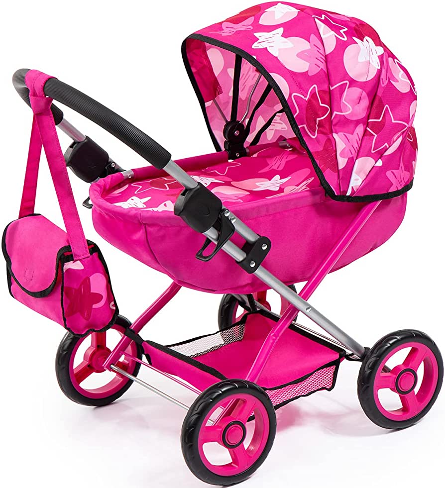 BAYER COSY PRAM PINK WITH STARS - Toyworld Frankston