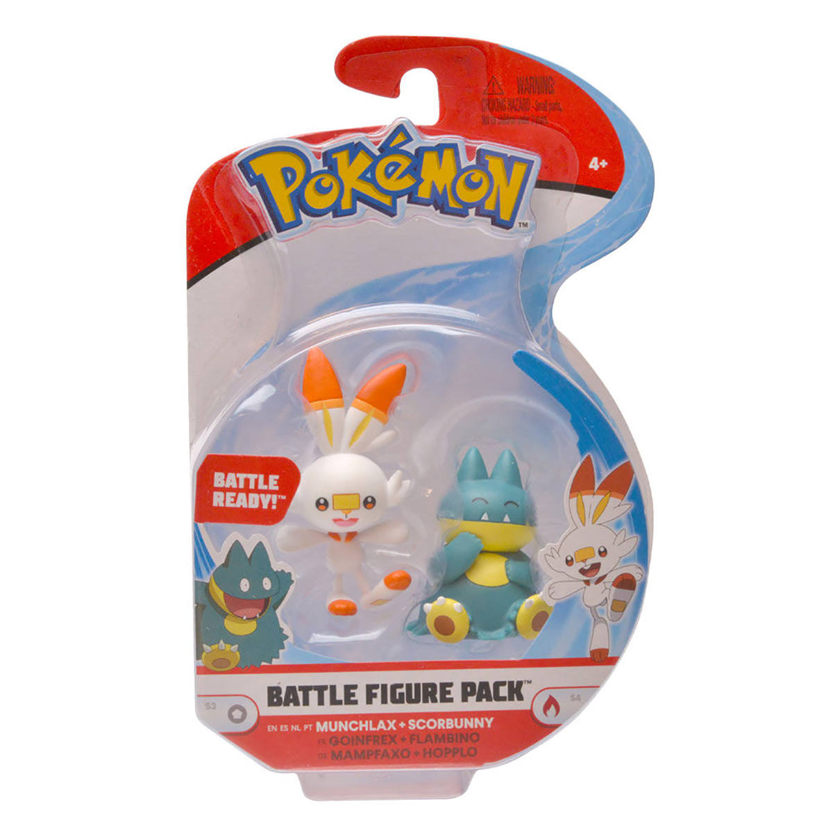 POKEMON BATTLE FIGURE - MUNCHLAX + SCORBUNNY - Toyworld Frankston