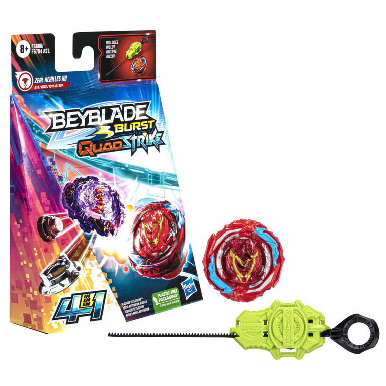 BEYBLADE BURST QUADSTRIKE STARTER PACK ZEAL ACHILLES A8 - Toyworld Frankston
