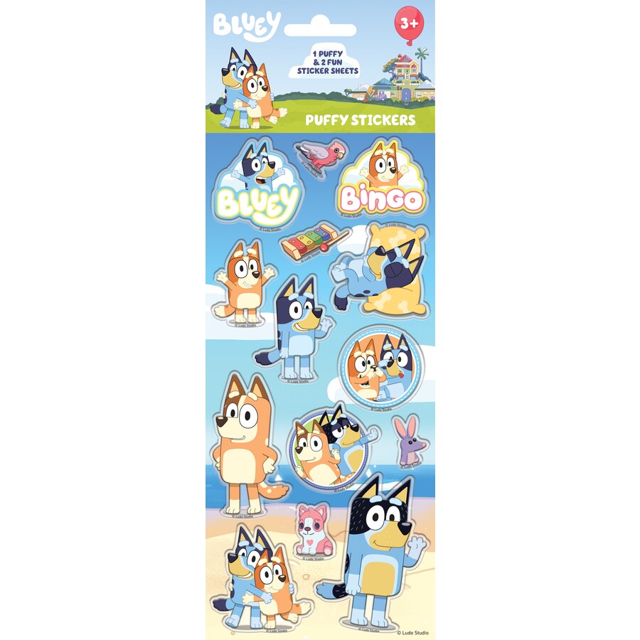 BLUEY PUFFY STICKERS - Toyworld Frankston