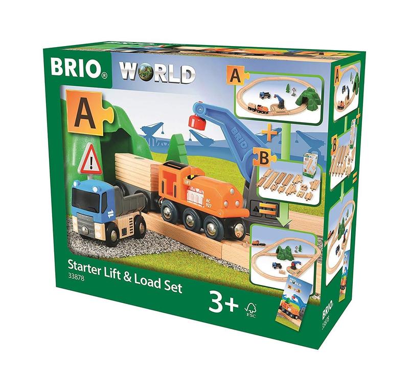 BRIO SET - STARTER LIFT & LOAD SET A - 19 PIECES - Toyworld Frankston