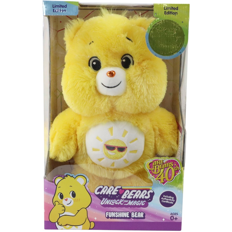 CARE BEARS UNLOCK THE MAGIC MEDIUM PLUSH - FUNSHINE BEAR - Toyworld Frankston