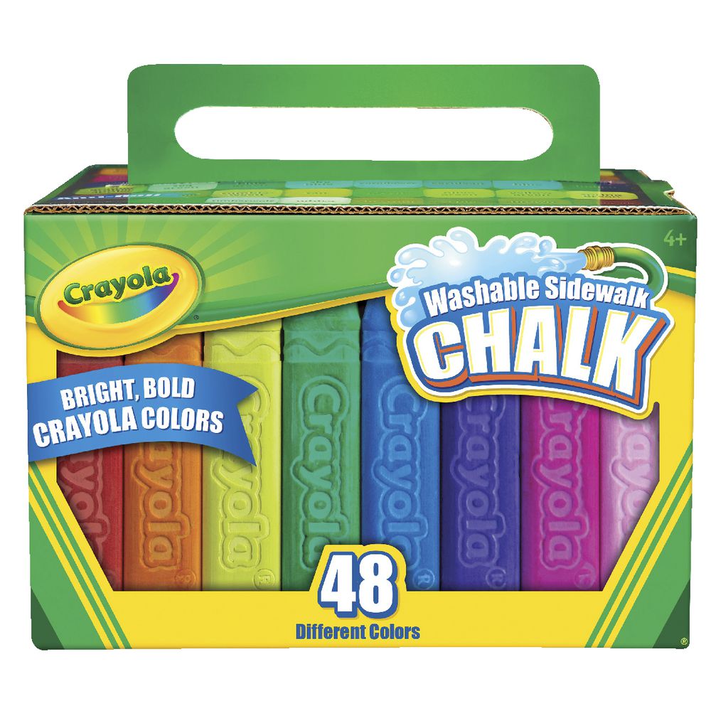 CRAYOLA 48 WASHABLE SIDEWALK CHALKS 48 COLOURS - Toyworld Frankston