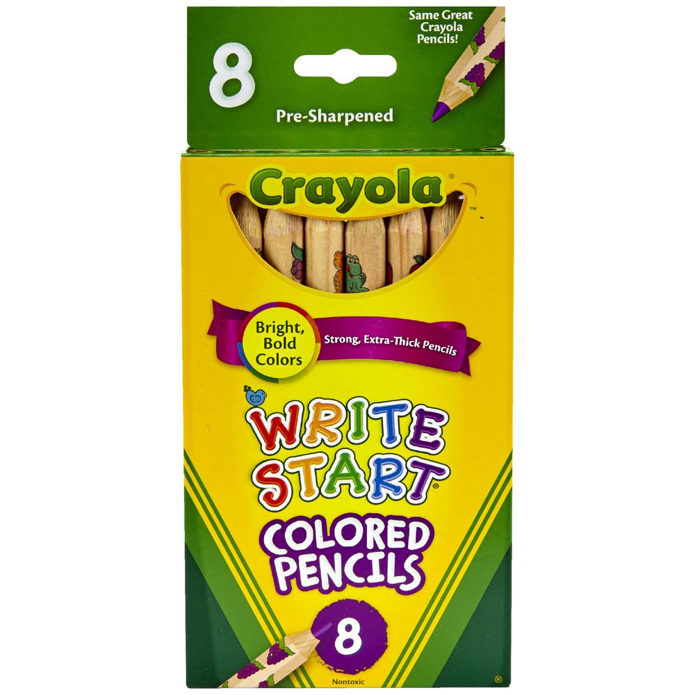 CRAYOLA WRITE START COLOURED PENCIL 8PK - Toyworld Frankston