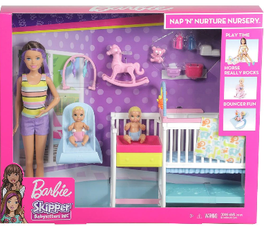 BARBIE FAMILY BYSTR NRSY PLAYSET - Toyworld Frankston