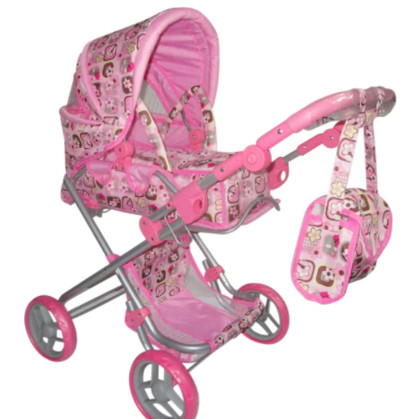 PINK DOLLS PRAM LARGE - Toyworld Frankston