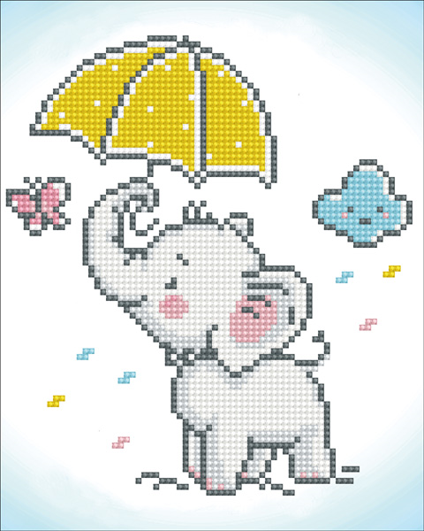 DIAMOND DOTZ - BABY BROLLIE 20.5x25.5cm - Toyworld Frankston
