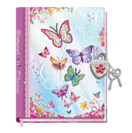 DIARY WITH LOCK - BUTTERFLY - Toyworld Frankston