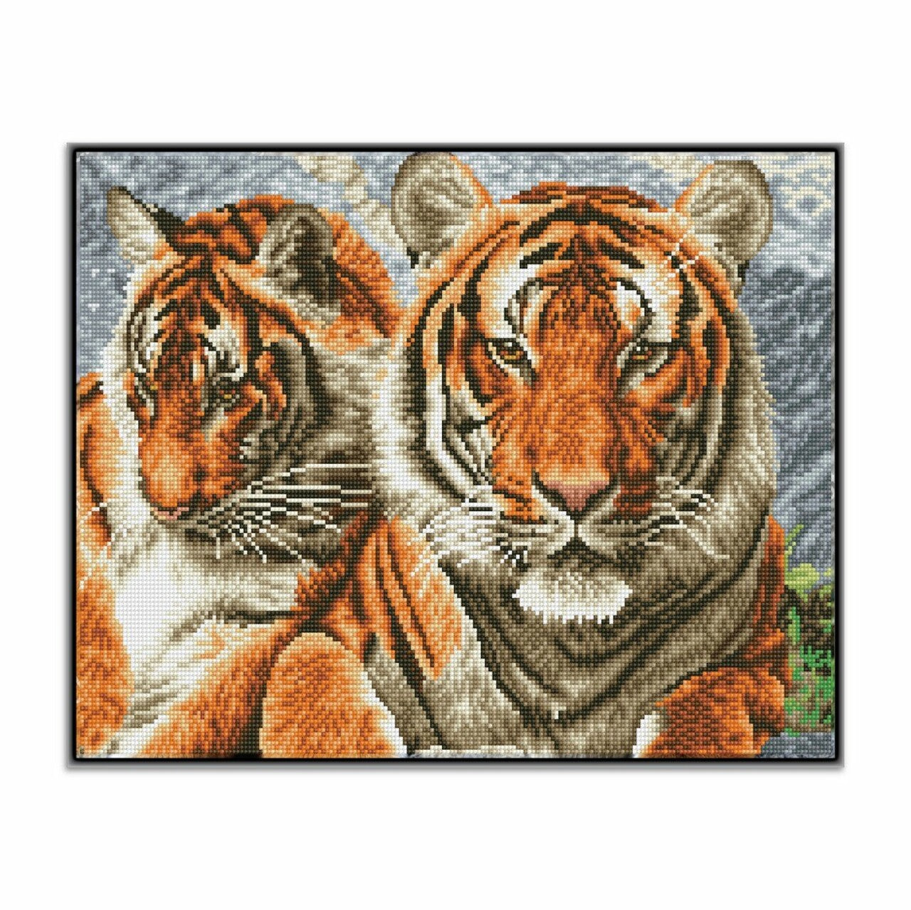 DIAMOND DOTZ TIGERS 51.5 X 37 CM ( WITH BLACK FRAME) - Toyworld Frankston