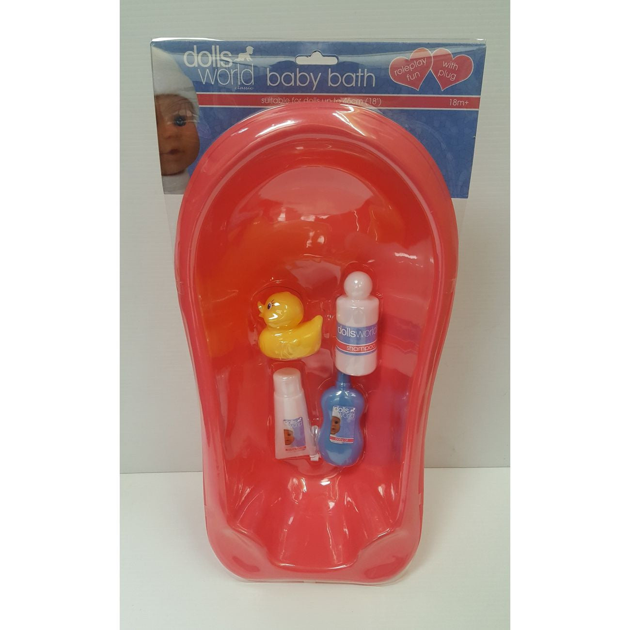 DOLLSWORLD BABY BATH WITH ACCESSORIES - Toyworld Frankston