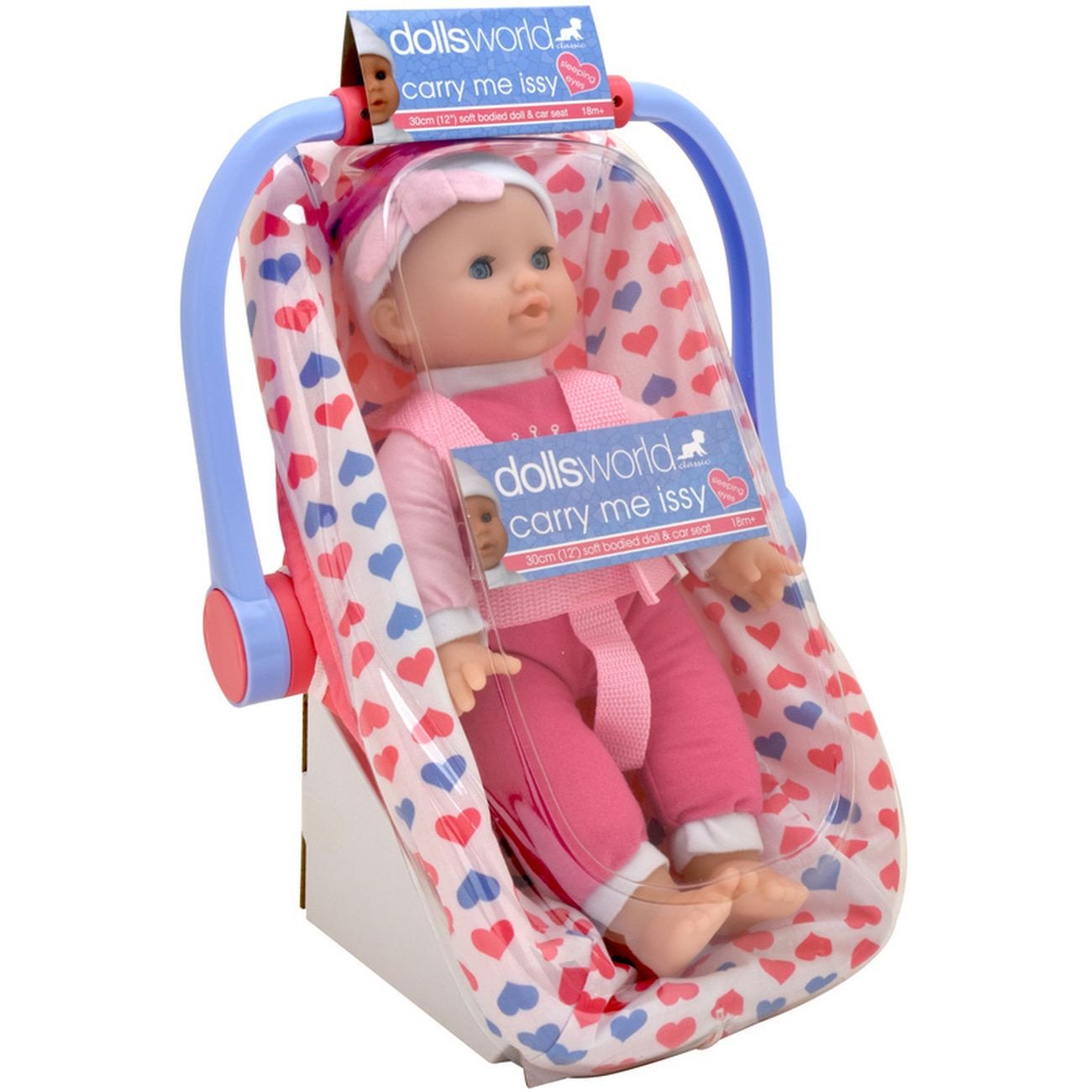 DOLLSWORLD CAR SEAT CARRY ME ISSY 30CM - Toyworld Frankston