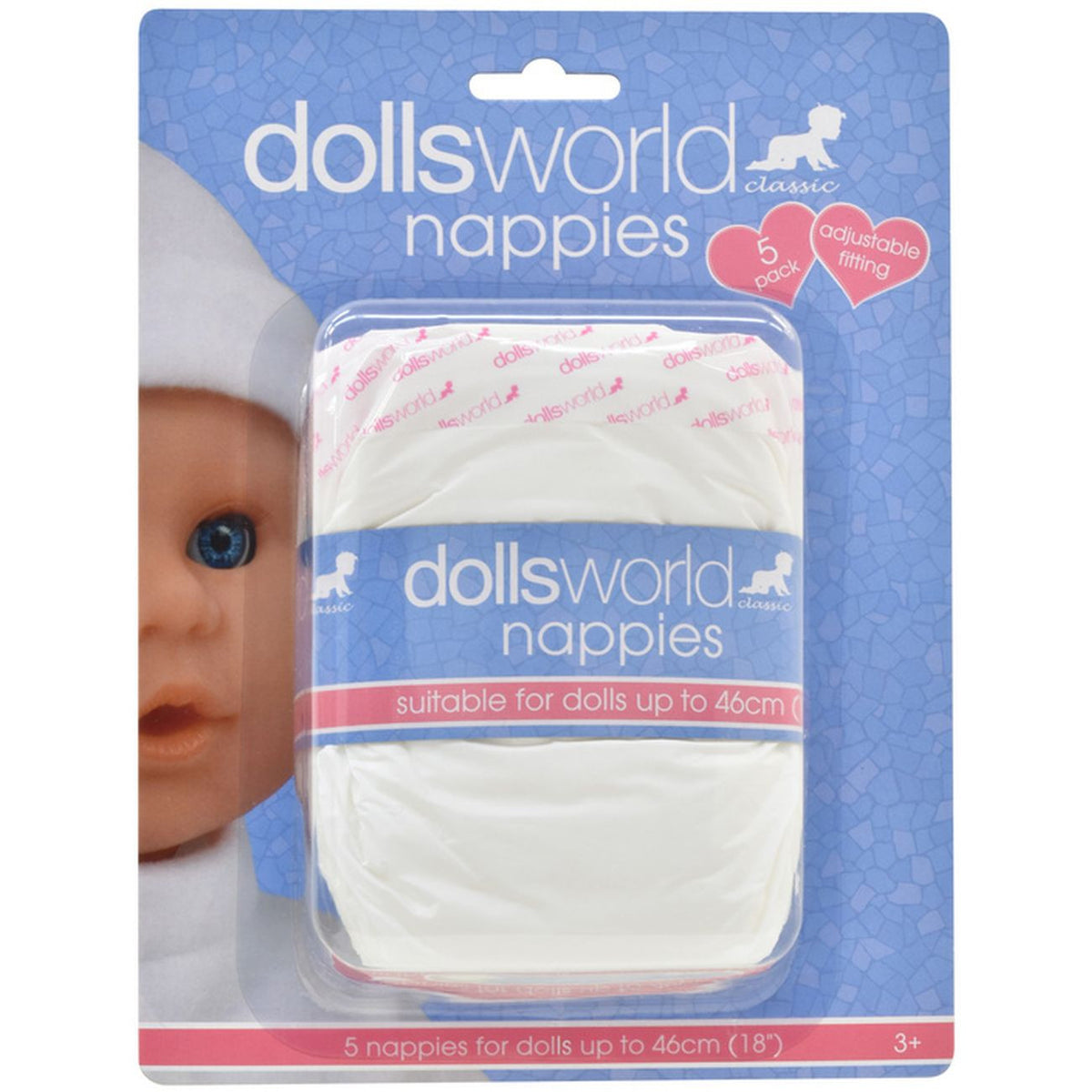 DOLLSWORLD NAPPIES 5PK